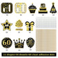 48Pcs 60Th Birthday Cupcake Toppers Decorations For Men Women, Gold 60 Birthday Cake Topper Party Supplies, Happy Sixty Birthday