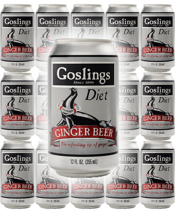 Goslings Diet Ginger Beer - All Natural Flavor, 12 Fl Oz (Pack of 15), Orange