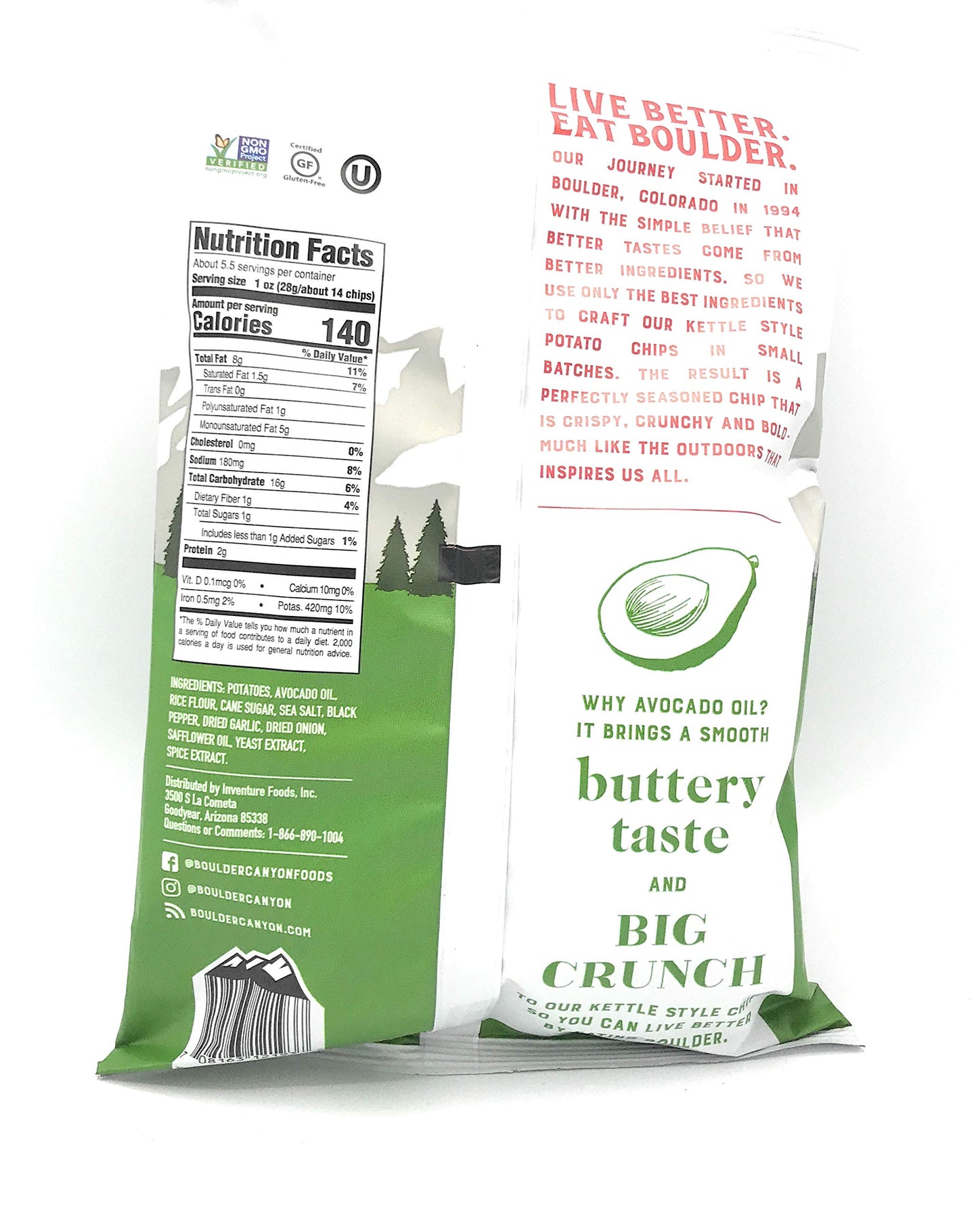 Boulder Canyon Chip Cut Avocado Sea Salt, 5.25 Oz