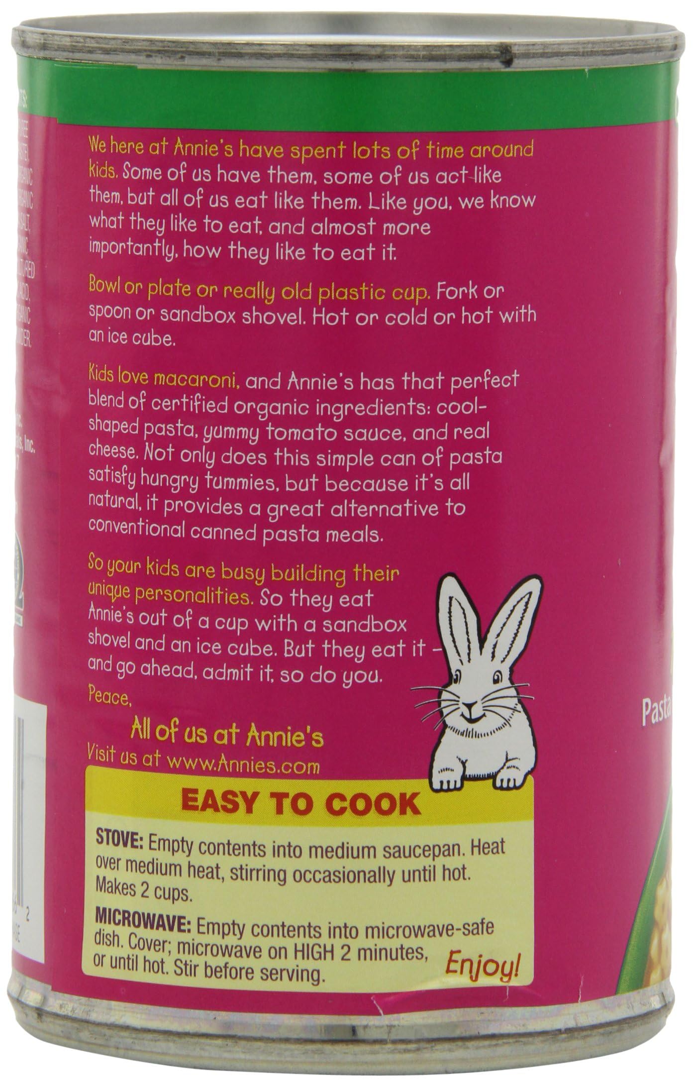 Annies Organic Canned Pasta, Bernie Os, Tomato & Cheese Sauce, 15 Ounce (Pack of 12)