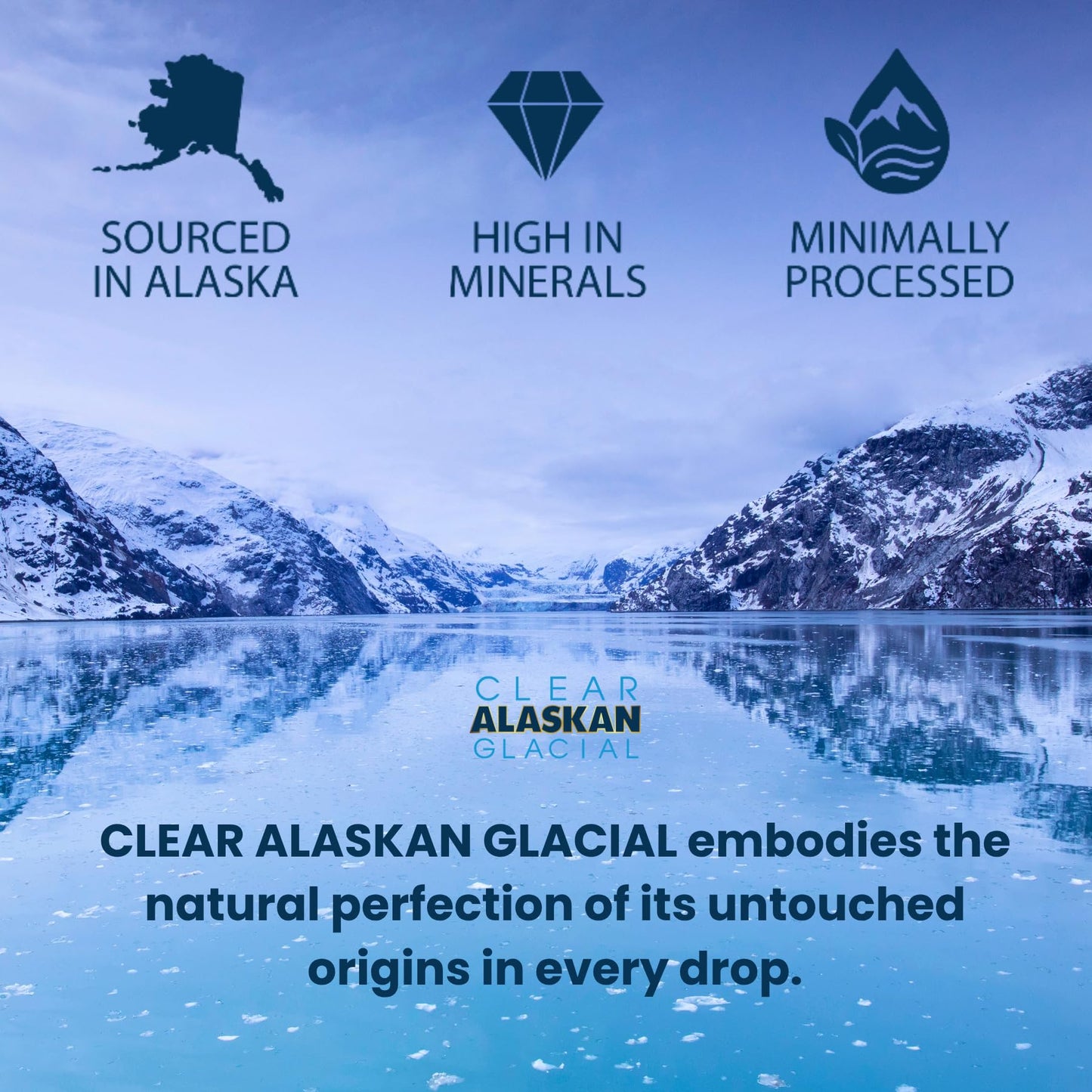 Clear Alaskan Fresh Glacier Water  Naturally Alkaline - Bottled in Aluminum with No Plastic | 16 Fl Oz (473 ml) - Pack of 12 | Natural glacial mineral water  bottled at the source in aluminum bottles