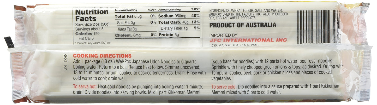 Wel Pac Noodles Yokogiri Udon, 10-Ounce (Pack Of 12)