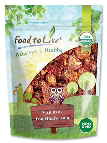 Food To Live - Organic Sun-Dried Tomatoes With Sea Salt, 2 Pounds - Salted, Non-Gmo, Kosher, Raw, Vegan, Unsulfured, Bulk