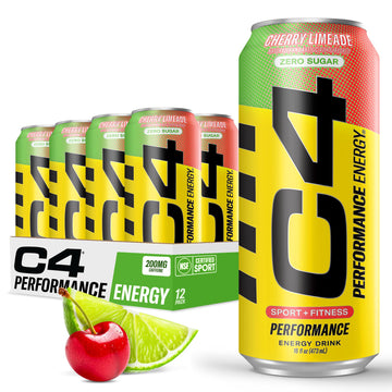 C4 Original Sugar Free Energy Drink 16oz (Pack of 12) | Cherry Limeade | Pre Workout Performance Drink with No Artificial Colors