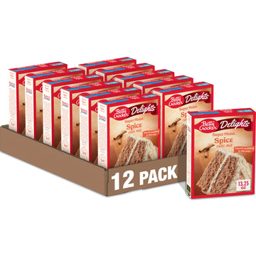 Betty Crocker Delights Super Moist Spice Cake Mix, Holiday Baking, 13.25 oz (Pack of 12)