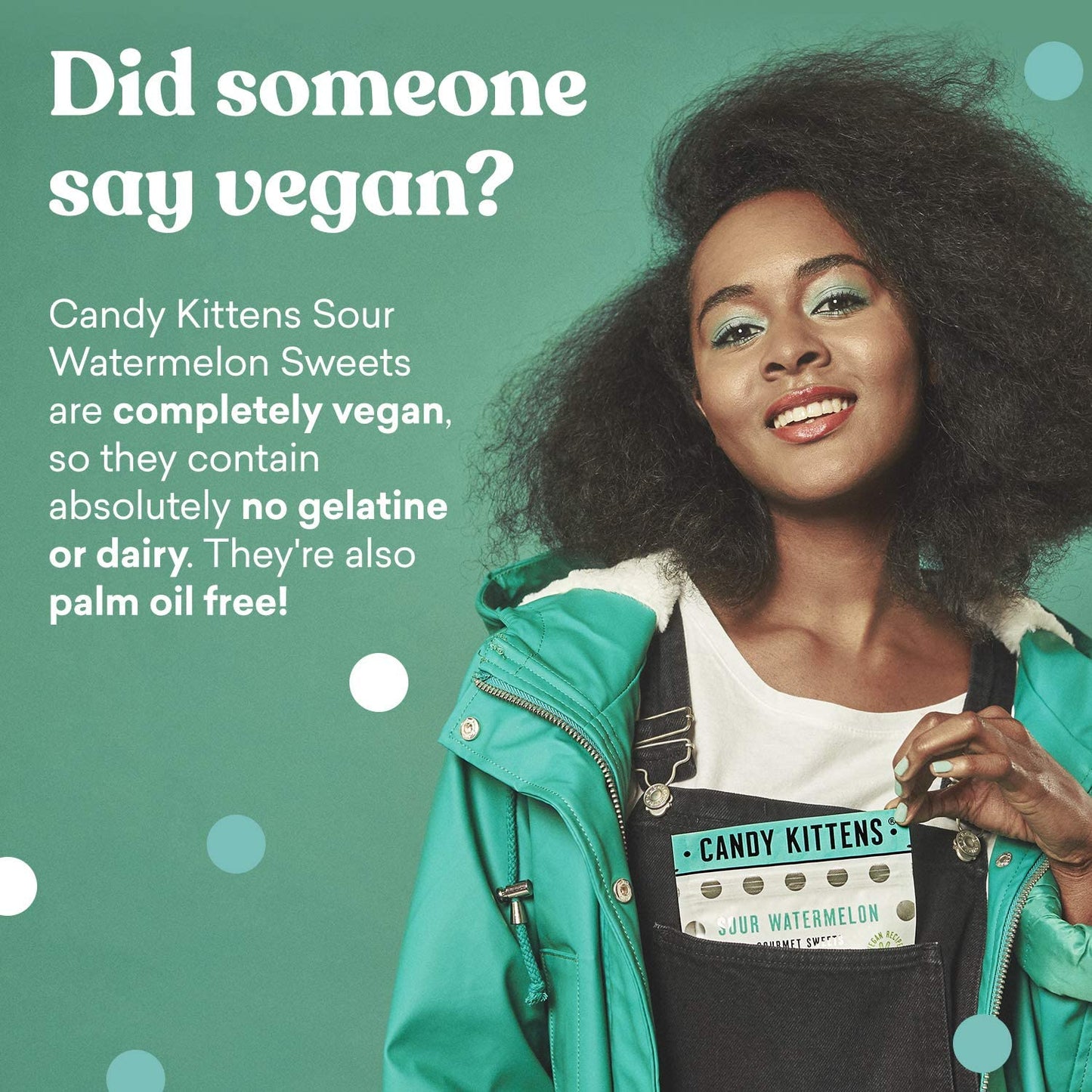 Candy Kittens Sour Watermelon Plant-Based Candy - Palm Oil Free, No Artificial Colors or Sweeteners, Natural Fruit Flavour Candy