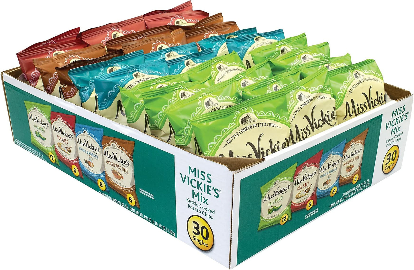 Miss Vickie'S Kettle Cooked Potato Chips Variety Pack, 30 Count