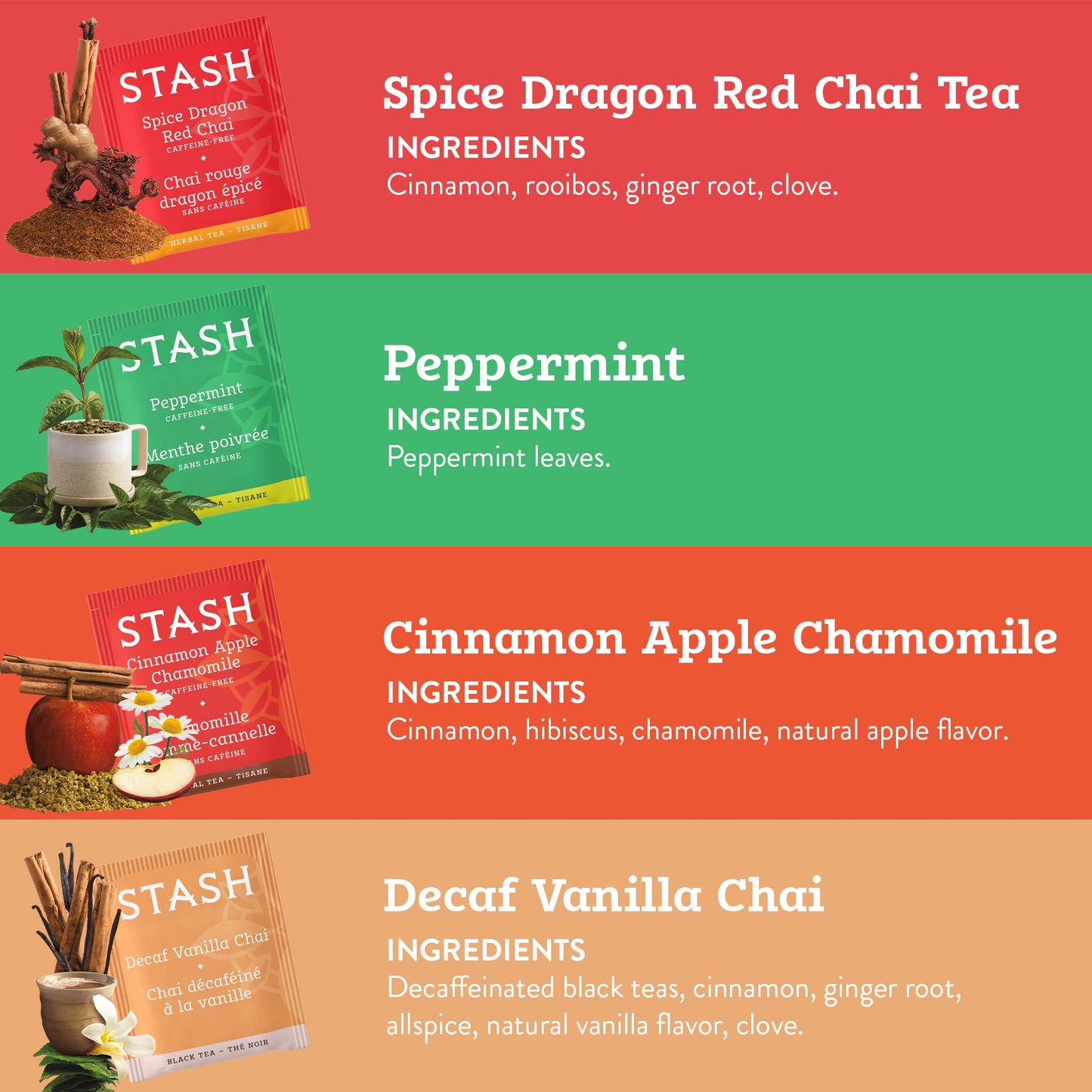 Stash Tea Relax and Unwind Tea Sampler - Assorted Herbal Teas, 35 Count Gift Set