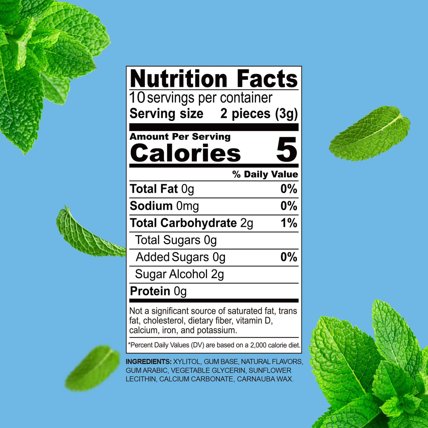 DC24 DAILY CARE 100% Xylitol Gum, Aspartame Free, Sugar Free Peppermint Chewing Gum, Natural Flavors, Gluten Free, Vegan, 20 Pie