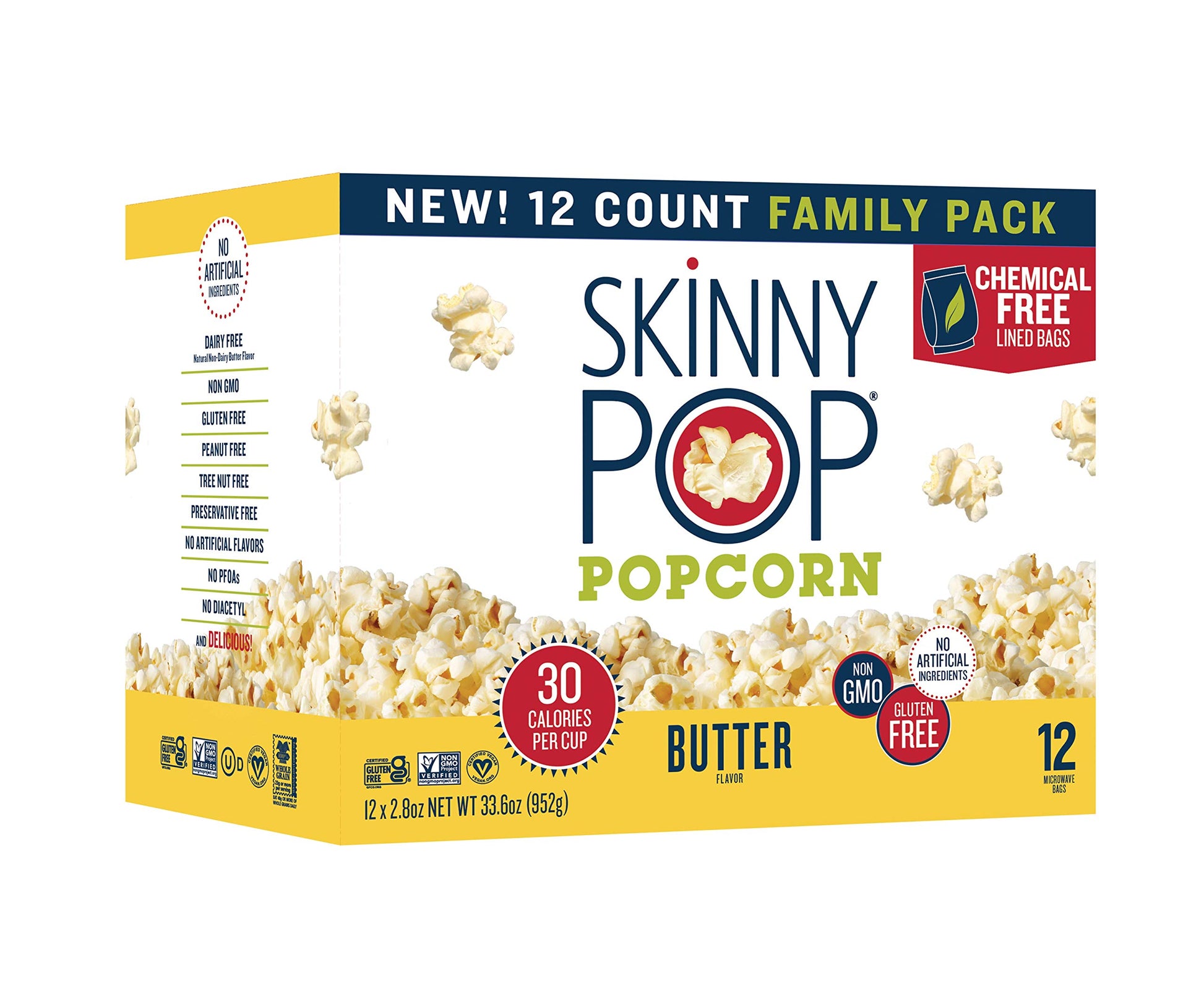 Skinnypop Butter Microwave 2.8 Oz, (Pack Of 12)