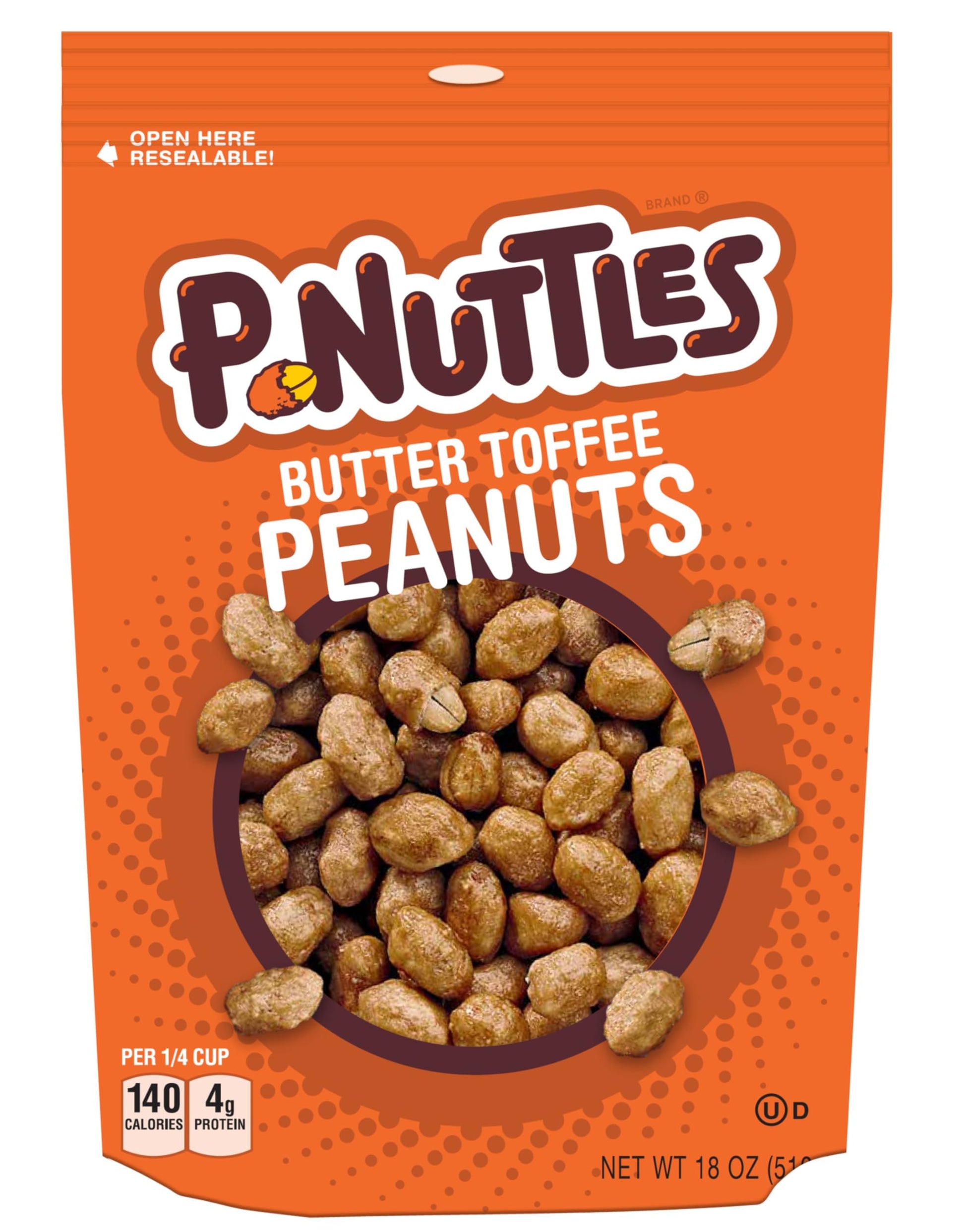 P-Nuttles Butter Toffee Covered Peanuts, Sweet Salty Snack, Toffee Peanuts, Toffee Nuts, Made in the USA, Kosher, Peanuts Sweet,