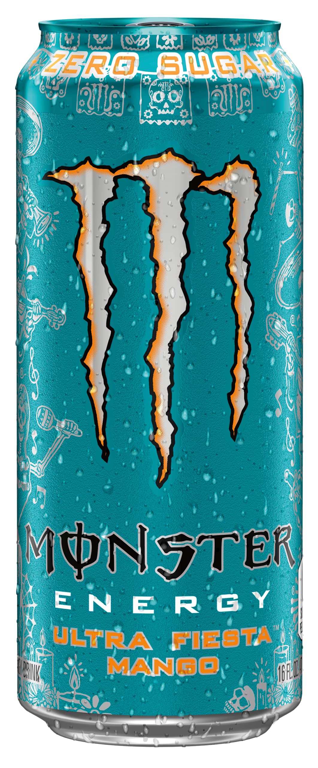 Monster Energy Ultra Fiesta Mango, Sugar Free Energy Drink, 16 Ounce (Pack Of 15)