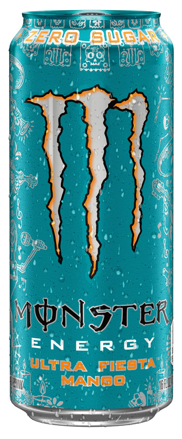 Monster Energy Ultra Fiesta Mango, Sugar Free Energy Drink, 16 Ounce (Pack Of 15)