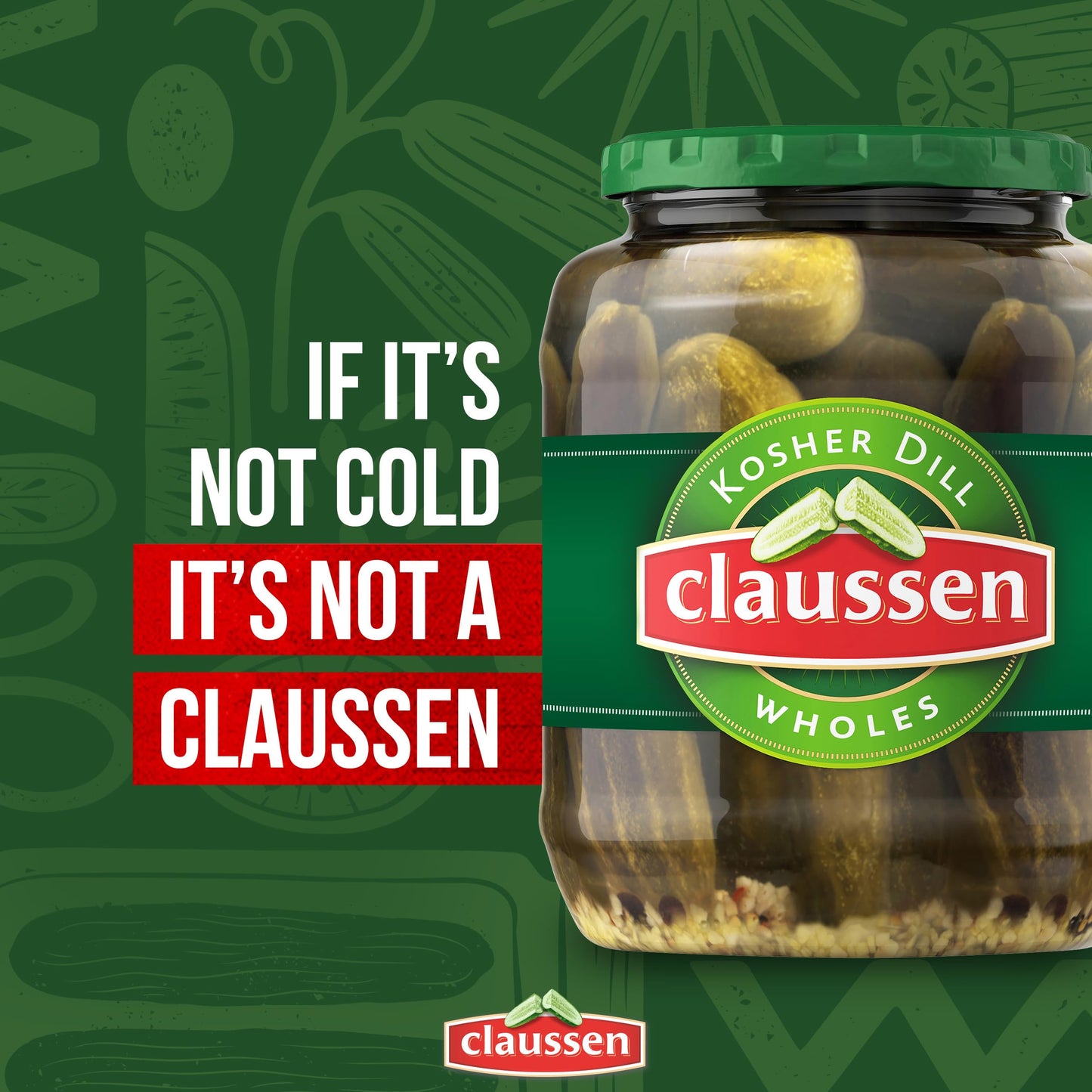 Claussen Kosher Dill Pickle Wholes, 32 fl. oz. Jar