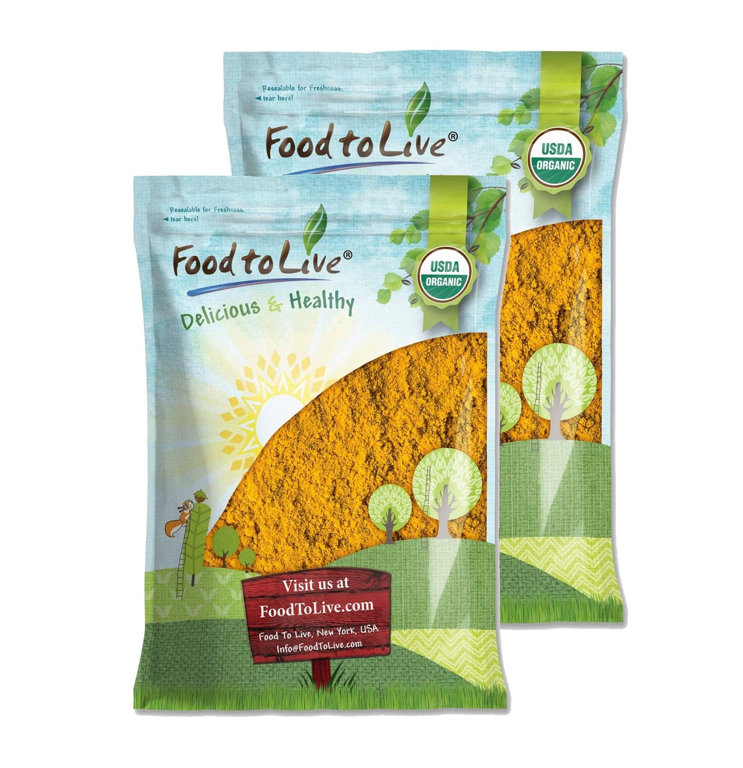 Food to Live Organic Turmeric Powder, 14 Pounds - Non-GMO, Finely Ground Turmeric Root, Pure, Kosher, Vegan, Bulk. Fragrant Spic