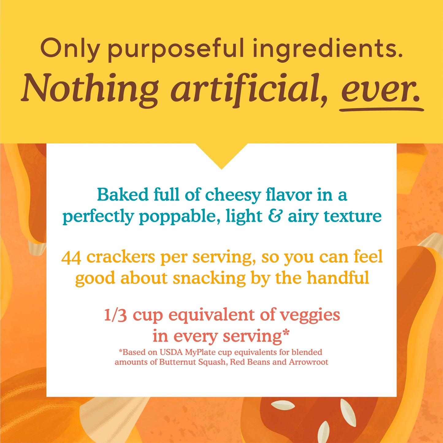 Simple Mills Pop Mmms Veggie Flour Baked Snack Crackers, Cheddar, Nothing Artificial, Kosher, Gluten Free & Non-Gmo, 4 Ounce (Pa