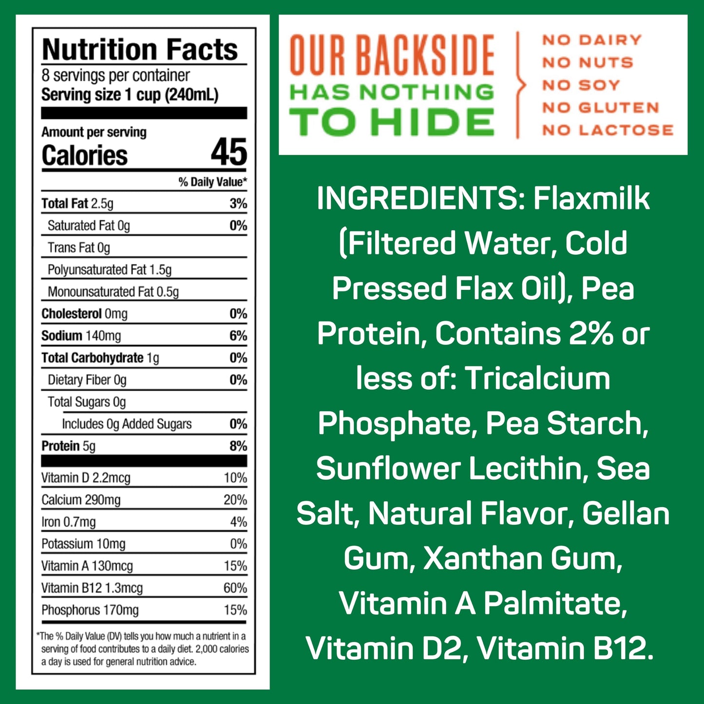 Good Karma Unsweetened Flaxmilk +Protein, 64 Ounce, 5g Plant Protein + 1200mg Omega-3 Per Serving, Plant-Based Non-Dairy Milk Al
