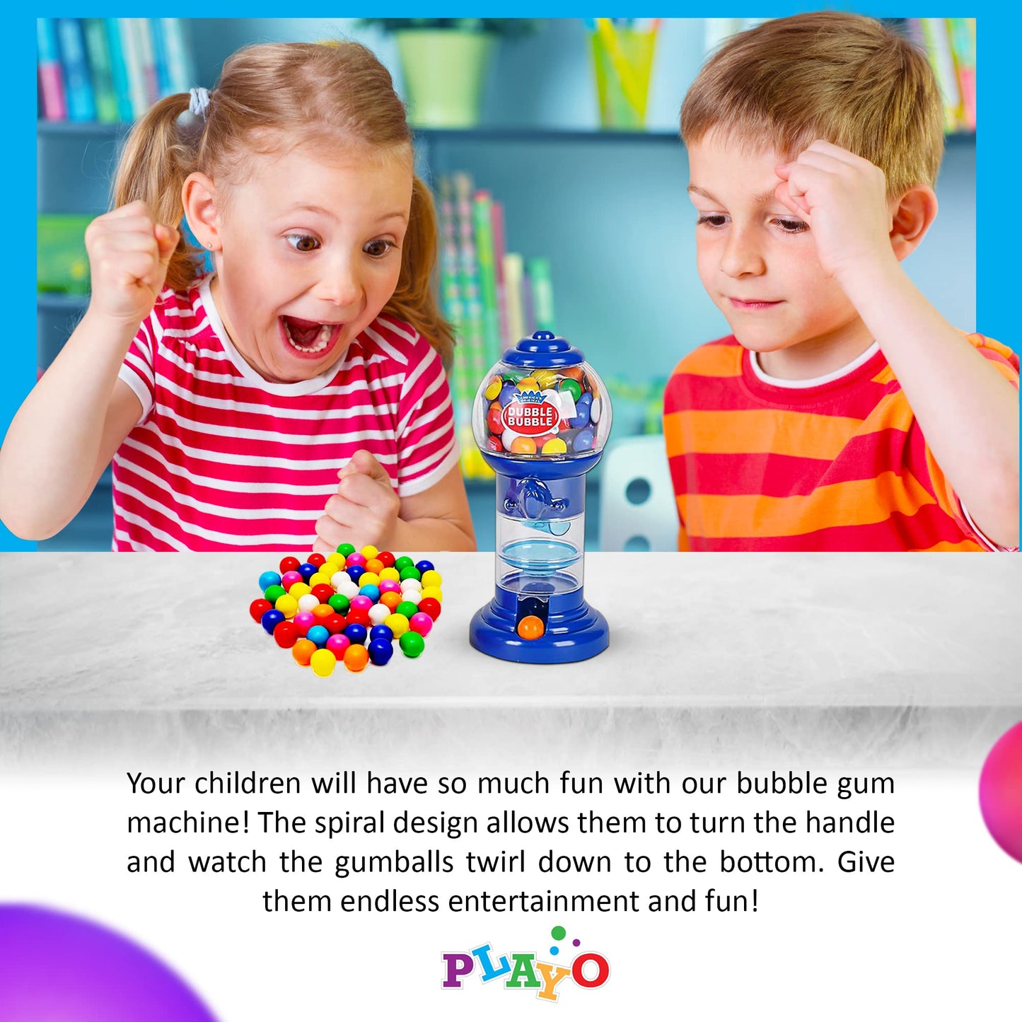 Playo 7.5'' Spiral Gumball Machine Toy - Spiral Style - Kids Twirling Style Candy Dispenser - Birthday Parties, Novelties, Party