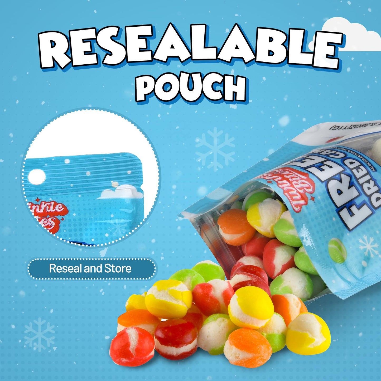 20 Pack Freeze Dried Candy- About 10 Pcs Per Bag - Bulk Treat Candy In Resealable Bag - Great For Kids, Adults, School, Party Fa