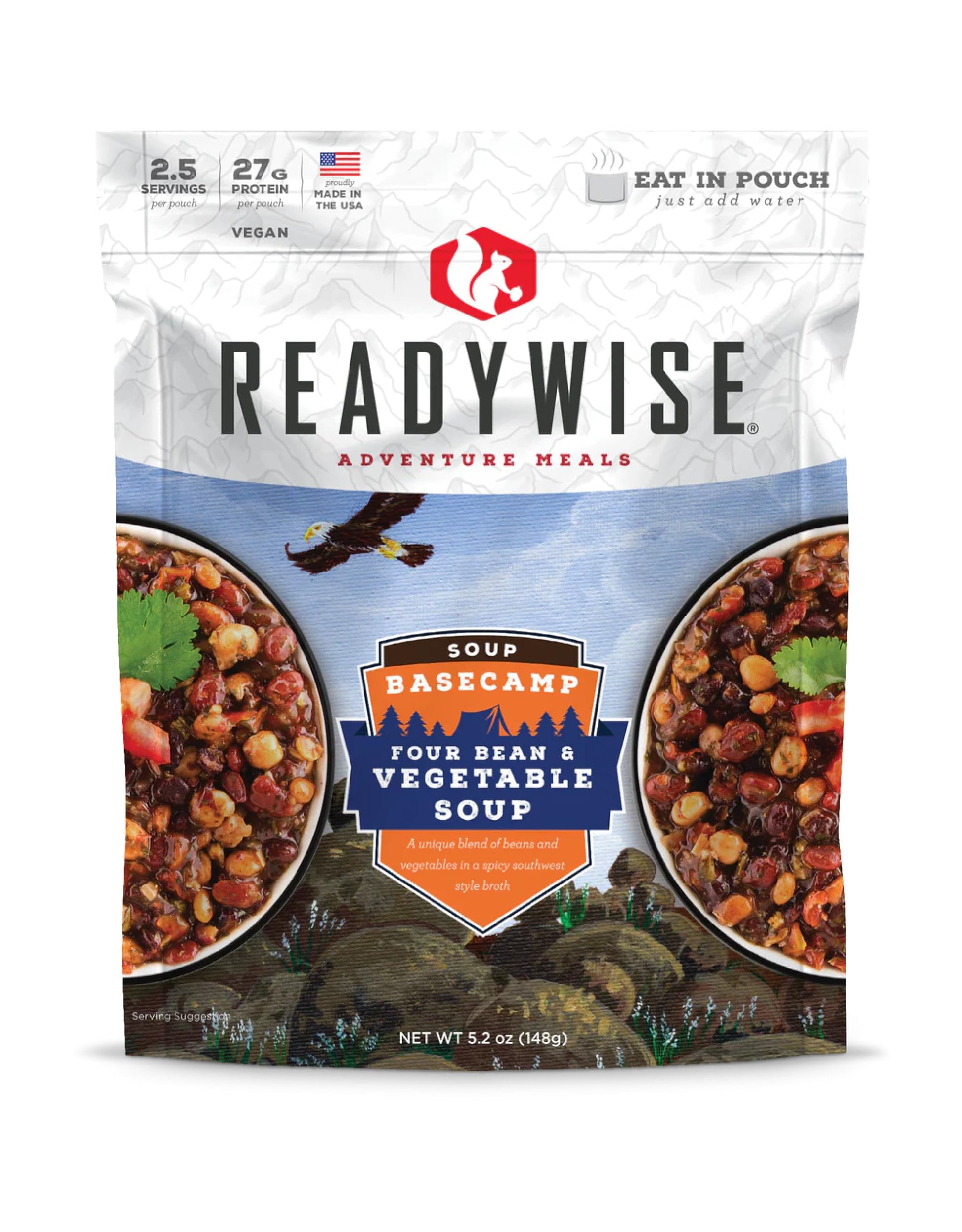 Readywise Adventure Meal Bean & Vegetable Soup, 2 Servings - Freeze-Dried Mre For Emergency Preparedness, Survival Food, Camping