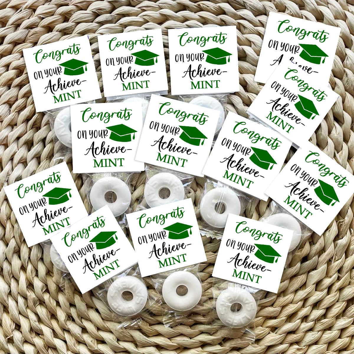 Graduation Mint Favors, Graduation Mint Party Decorations, Black Green Gifts Decor for Woman, Mint Toppers in Bulk for Graduatio