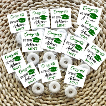 Graduation Mint Favors, Graduation Mint Party Decorations, Black Green Gifts Decor for Woman, Mint Toppers in Bulk for Graduatio
