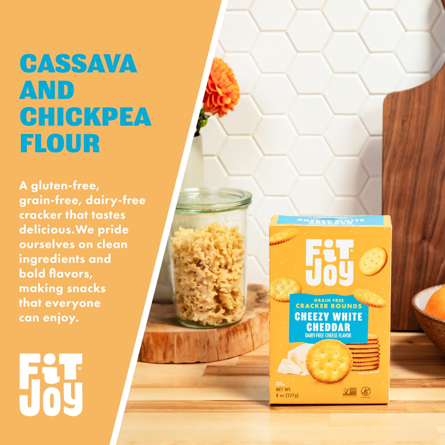 FitJoy Grain Free  ers - Cheesy White Cheddar - Gluten Free, Vegan, Non-GMO - 8 Ounce (Pack of 3)