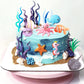 Gallarato 16 Pcs Under The Sea Cake Decoration Ocean Cake Topper Under The Sea Party Supplies Devil Fish, Octopus, Seahorse Cake