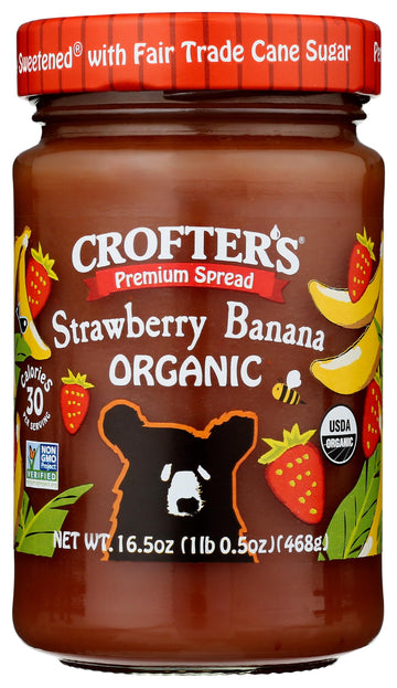 CROFTERS Organic Strawberry Banana Fruit Spread, 16.5 OZ