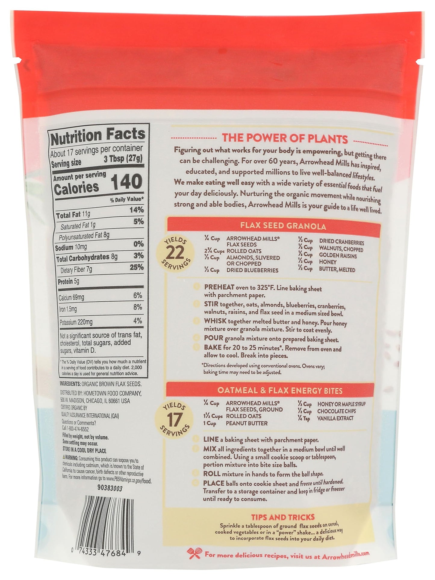 Arrowhead Mills, Organic Flax Seeds, 16 oz