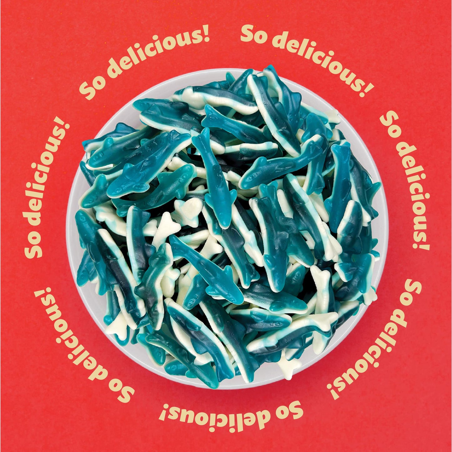 Blue Sharks Gummy Candy | 2 Pound Bag | Fruity Shark Gummies | Soft Chewy Gummy Fish for Parties  Candy Buffets  Themed Events | Blue Raspberry and Vanilla Flavors