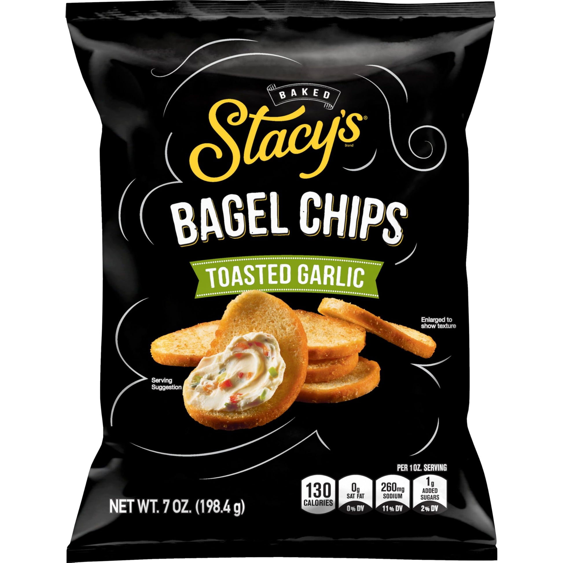Stacys Bagel Chips  Toasted Garlic Baked Chips  7 Oz Snack Bag