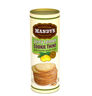 Mandy'S Cookie Thins, Zesty Lemon, 4.6 Ounce (Pack Of 6)