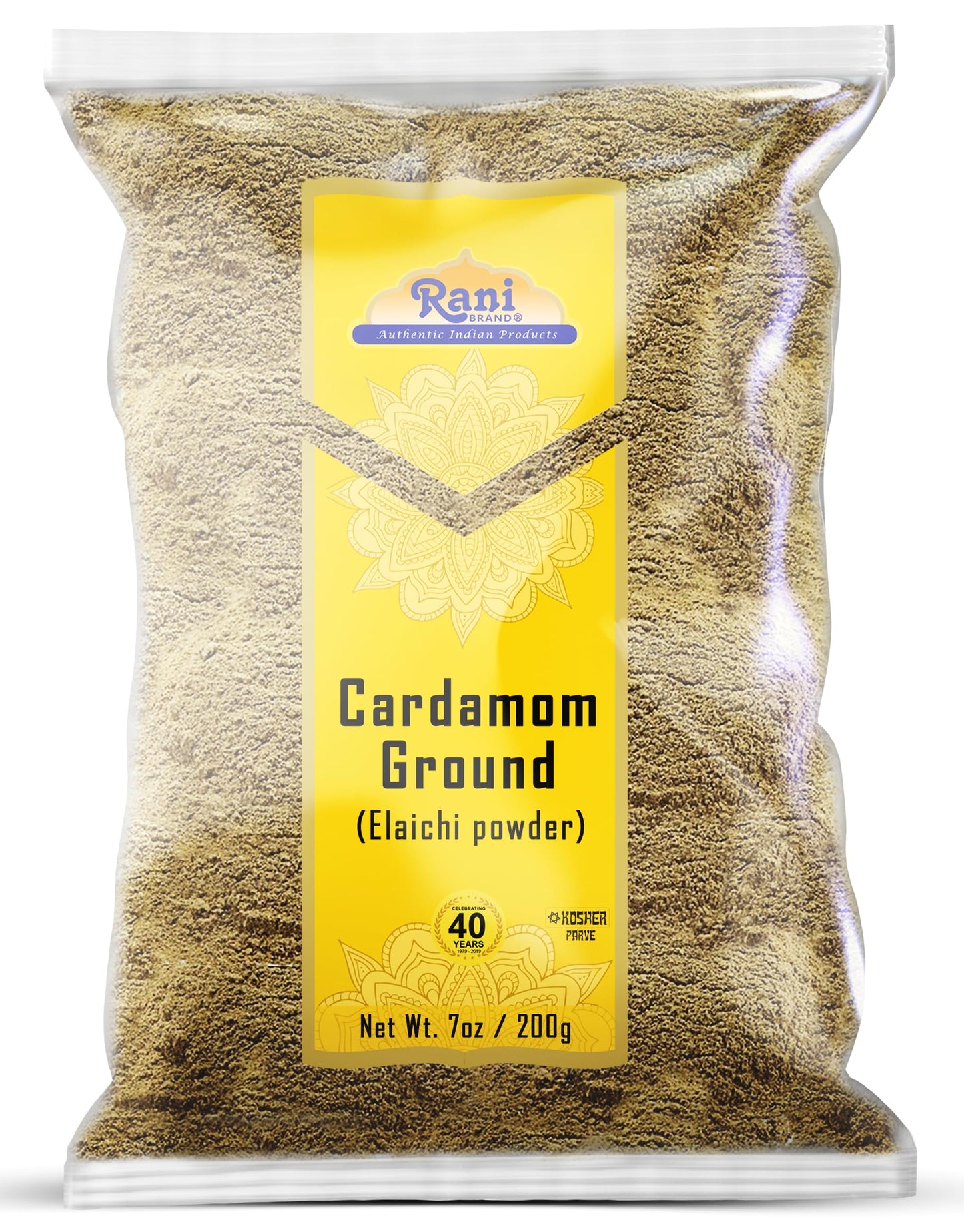 Rani Cardamom (Elachi) Ground, Powder Indian Spice 7Oz (200G) ~ All Natural | No Color Added | Gluten Friendly | Vegan | Non-Gmo | Kosher | No Salt Or Fillers