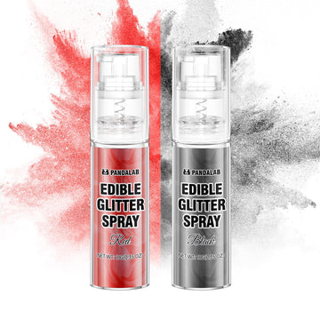 Edible Glitter Spray - Black & Red Gold Food Grade Luster Dust for Drinks, Dessert Decorating Shimmering Glitter for Beverages, 