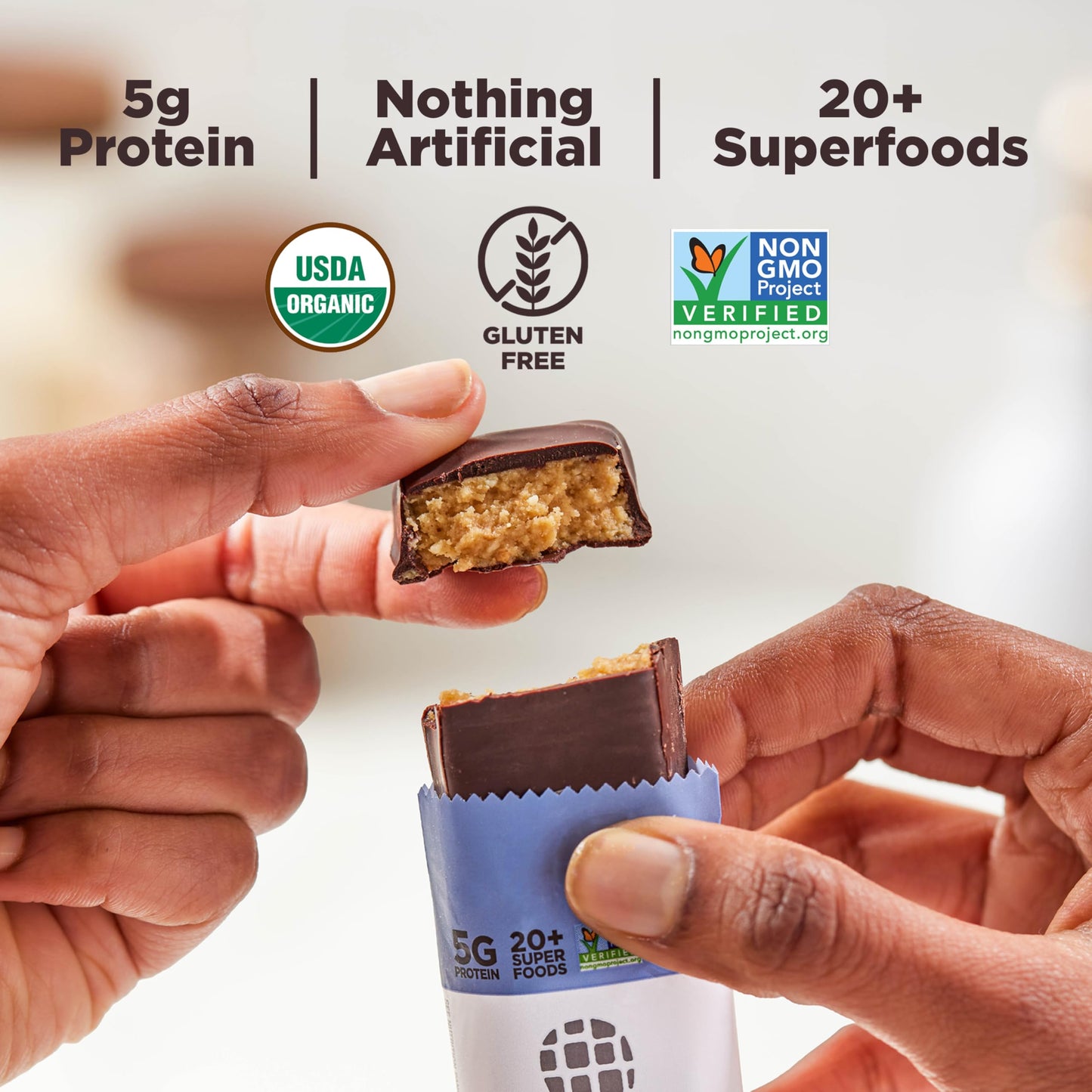 Perfect Bar Mini, Chocolate Covered Peanut Butter Protein Bar, Protein Snack, Snack Bar, Organic, Gluten Free, Soy Free, Non Gmo