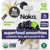 NOKA Superfood Fruit Smoothie Pouches, Blackberry Vanilla, Vegan, Gluten Free, 4.22 oz, Pack of 12