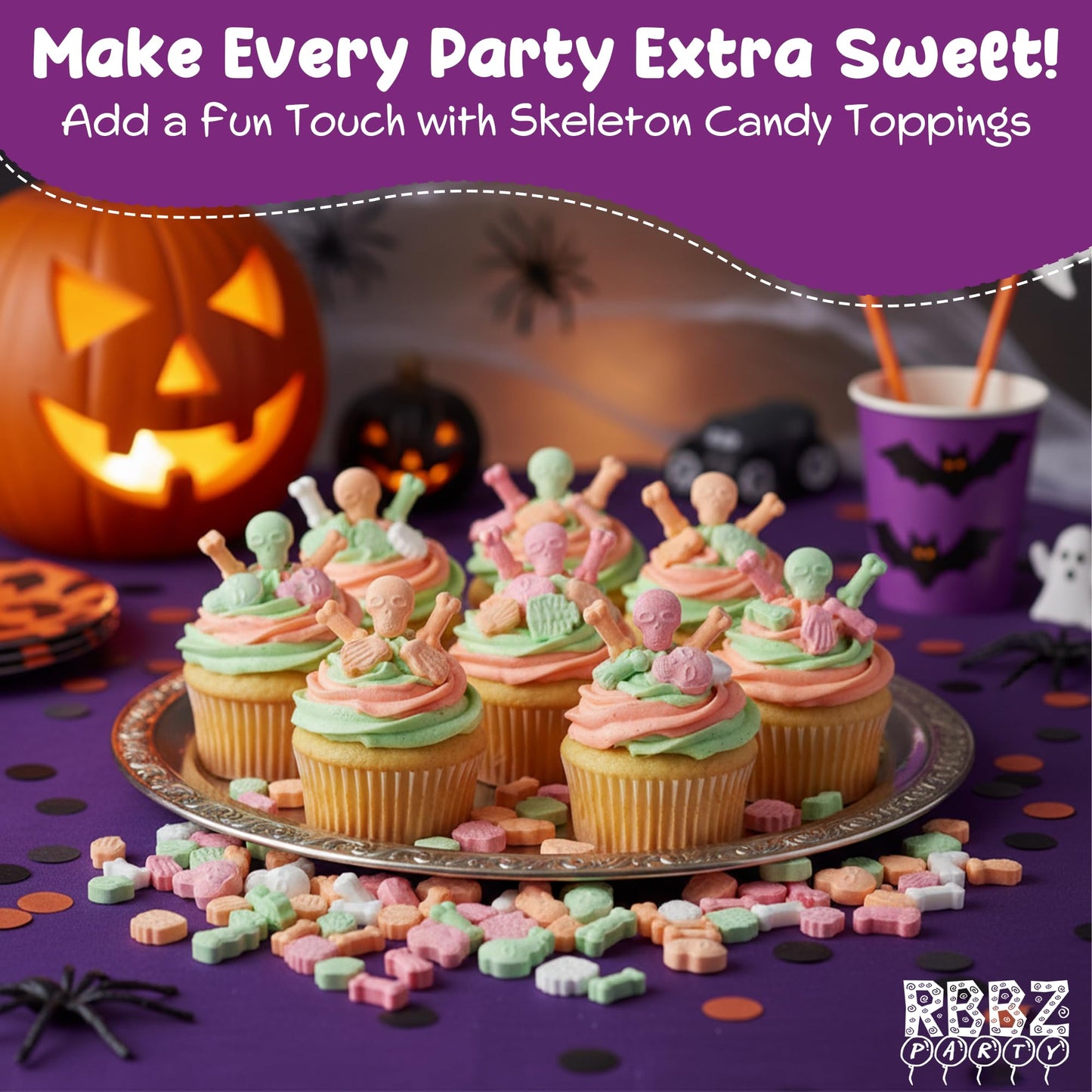 Skeleton Candy Bones - 18 Pack Individually Wrapped Large 20g - Unique Halloween Themed Candy - Great for Trick or Treat - Hallo
