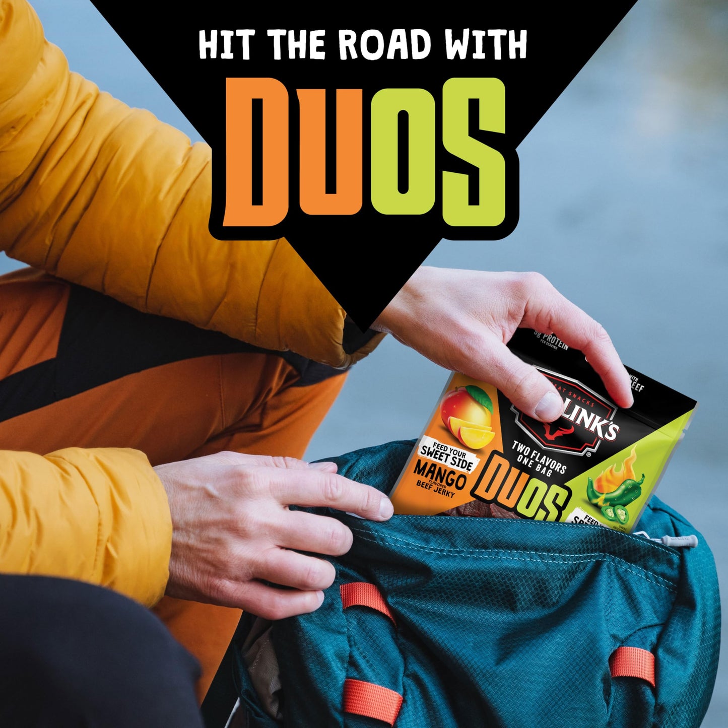 Jack Link s DUOs Jalapeo and Mango Beef Jerky  Shareable Under 100 Calories Snack Packs with 9g of Protein  Bulk Pack of Individual Bags of Meat Snacks - 3.25oz (4 Count)