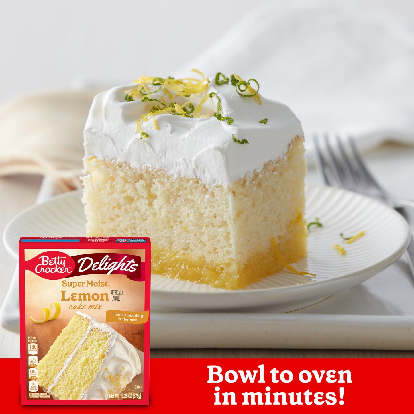 Betty Crocker Delights Super Moist Lemon Cake Mix, 13.25 oz