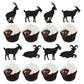 Gyufise 24Pcs Goat Cupcake Toppers Black Glitter Sheep Cupcake Picks Animal Goat Cake Decorations For Baby Shower Kids Birthday