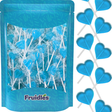 Fruidles Lollipops Mini Heart Shaped Flavored Delicious Lollipop, Individually Wrapped, 5g Lollipop (30 Lollipops, Fruit Punch)