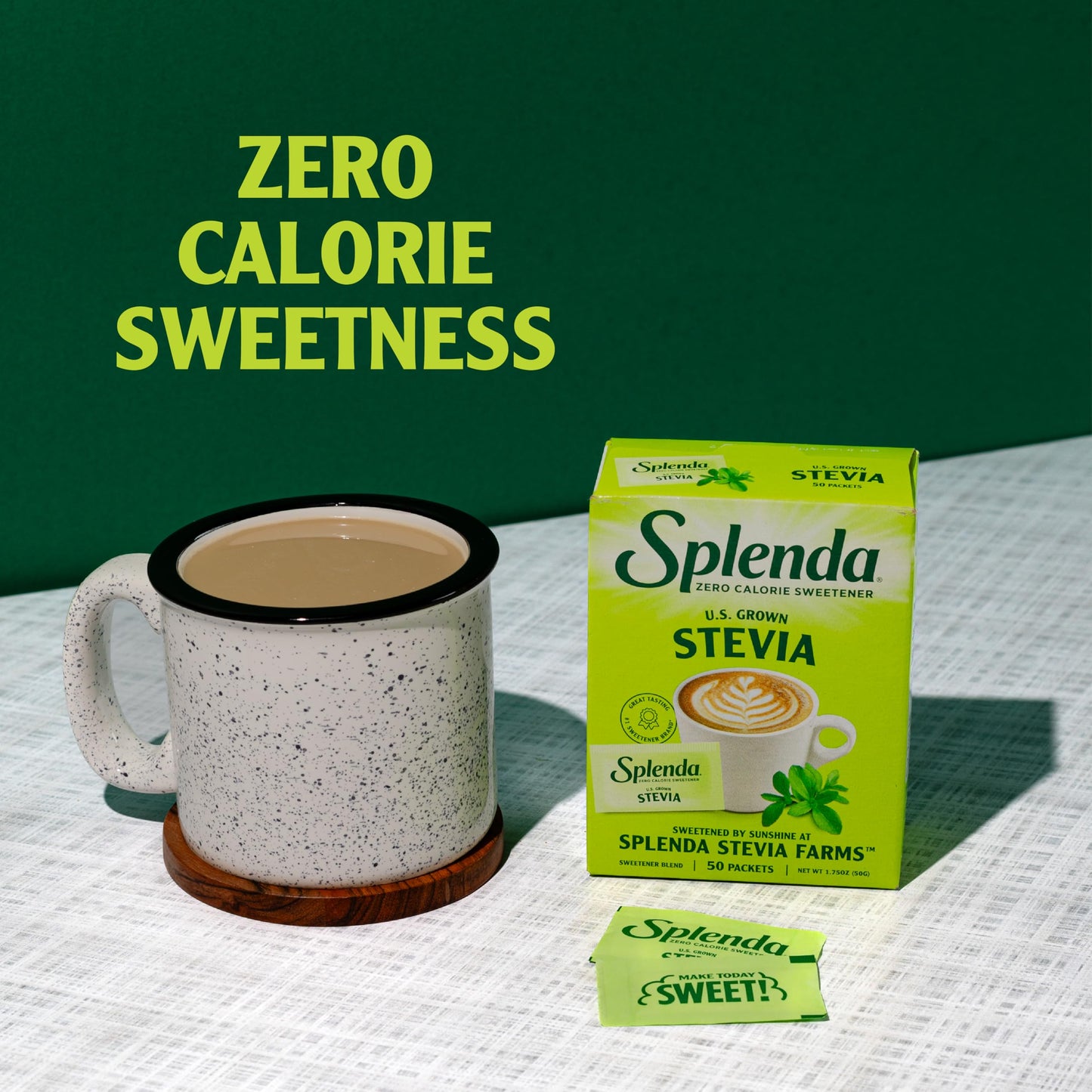Splenda Stevia Zero Calorie Sweetener, Sugar Substitute Packets, 50 Count (Pack Of 1)