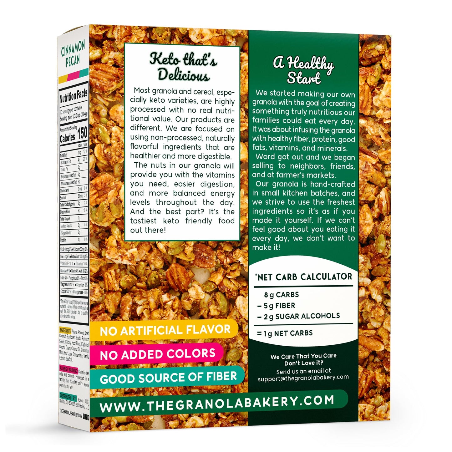 THE GRANOLA BAKERY Cinnamon Keto Granola | 1g Net Carb | Gluten Free Snack, 10 Ounces