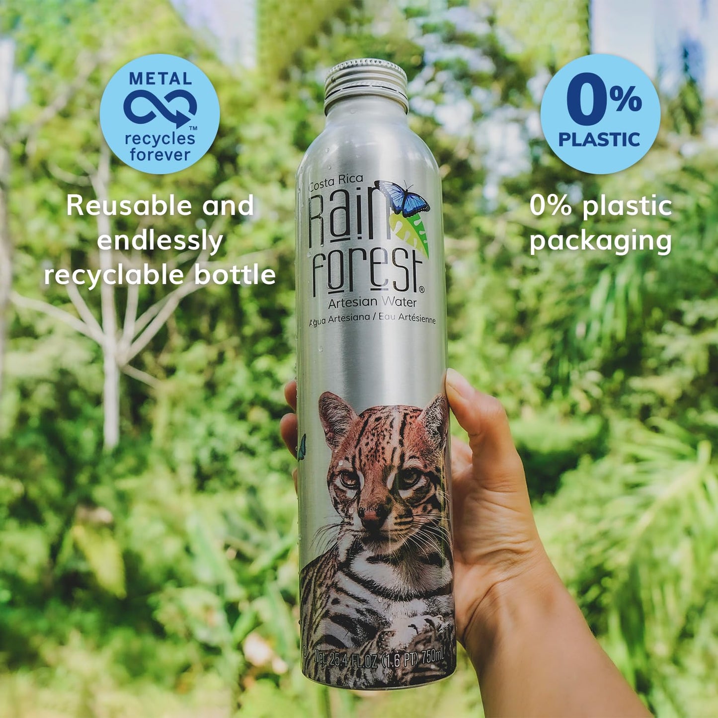 Rainforest Artesian Still Water | Pallet of 111 Boxes - 1 332 Reusable Aluminum Water Bottles (750 ml / 25.36 oz Each) | Eco-Friendly & Sustainable Packaging | Pure Water from a Natural Aquifer