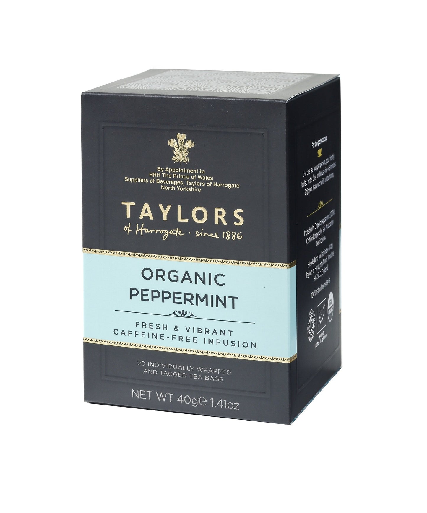 Taylors Of Harrogate Organic Peppermint Herbal Tea, 20 Count (Pack Of 6)