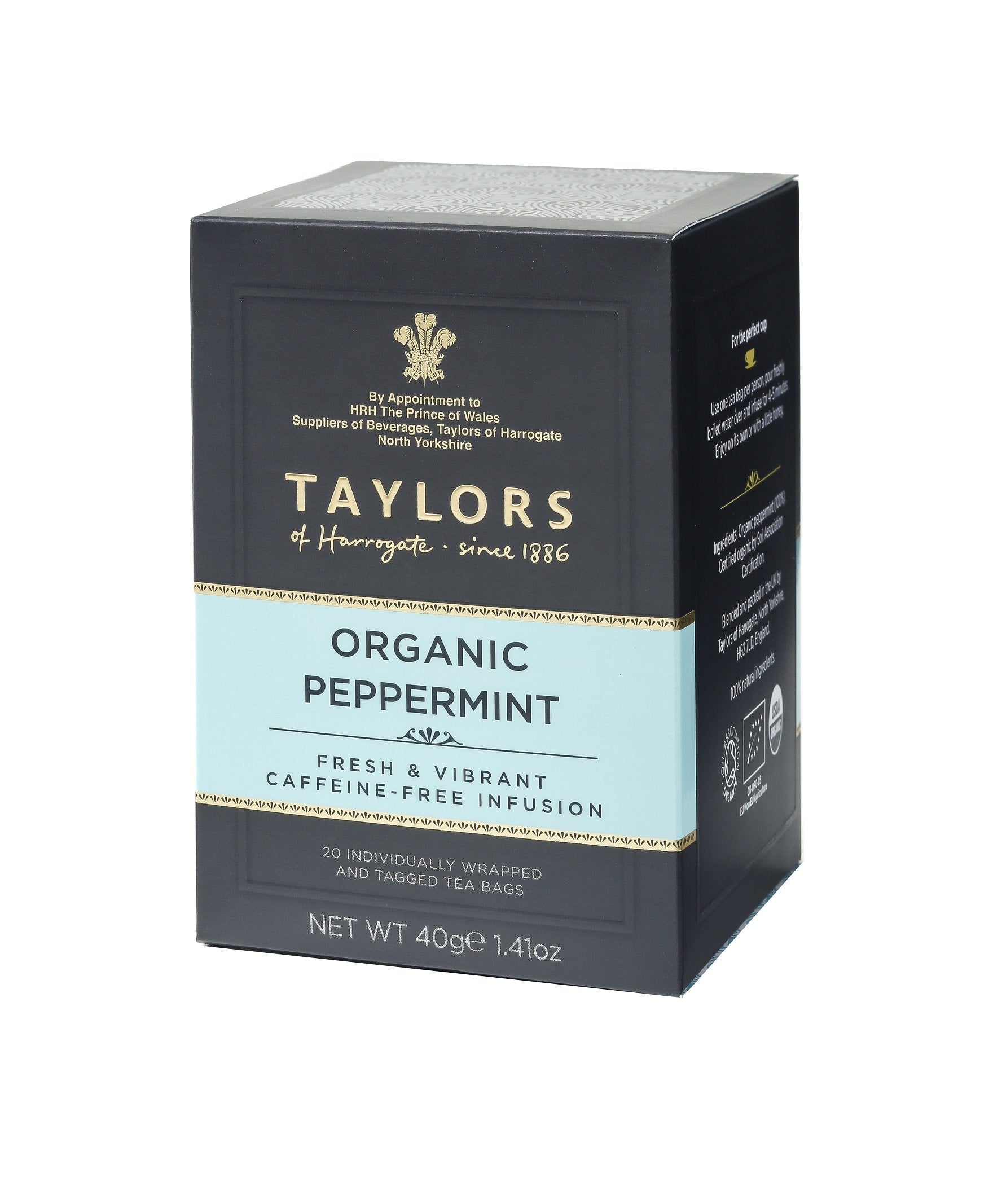 Taylors Of Harrogate Organic Peppermint Herbal Tea, 20 Count (Pack Of 6)