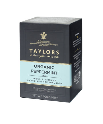 Taylors Of Harrogate Organic Peppermint Herbal Tea, 20 Count (Pack Of 6)