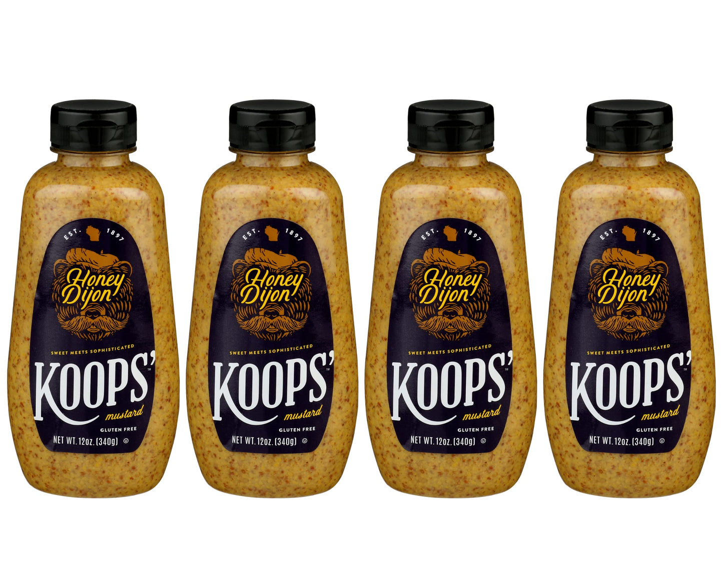 Koops' Honey Dijon Mustard - Gourmet Mustard, Gluten-Free, Kosher, Made In Usa, From Quality Mustard Seeds, Honey Mustard Sauce