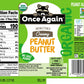 Once Again Organic Creamy Peanut Butter, 5lb Pantry Pal (same as 5 jars) - Salt Free, Unsweetened - USDA Organic, Gluten Free Ce